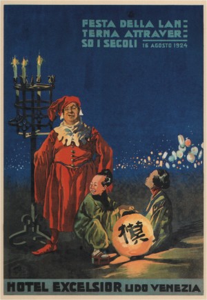 Hotel Excelsior Lido Venezia vintage poster 1924